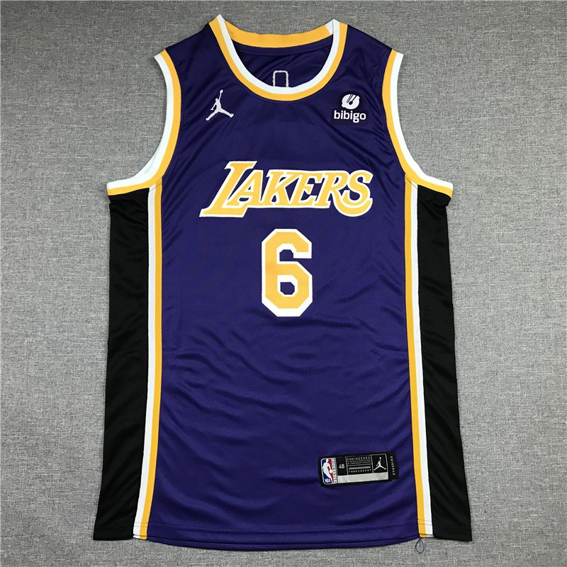 Men Los Angeles Lakers #6 James Purple 2022 Game NBA Jersey->los angeles lakers->NBA Jersey